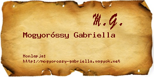 Mogyoróssy Gabriella névjegykártya
