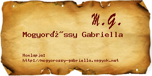 Mogyoróssy Gabriella névjegykártya